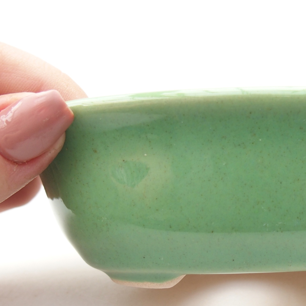 kerámia bonsai tál 11 x 8,5 x 4 cm, zöld