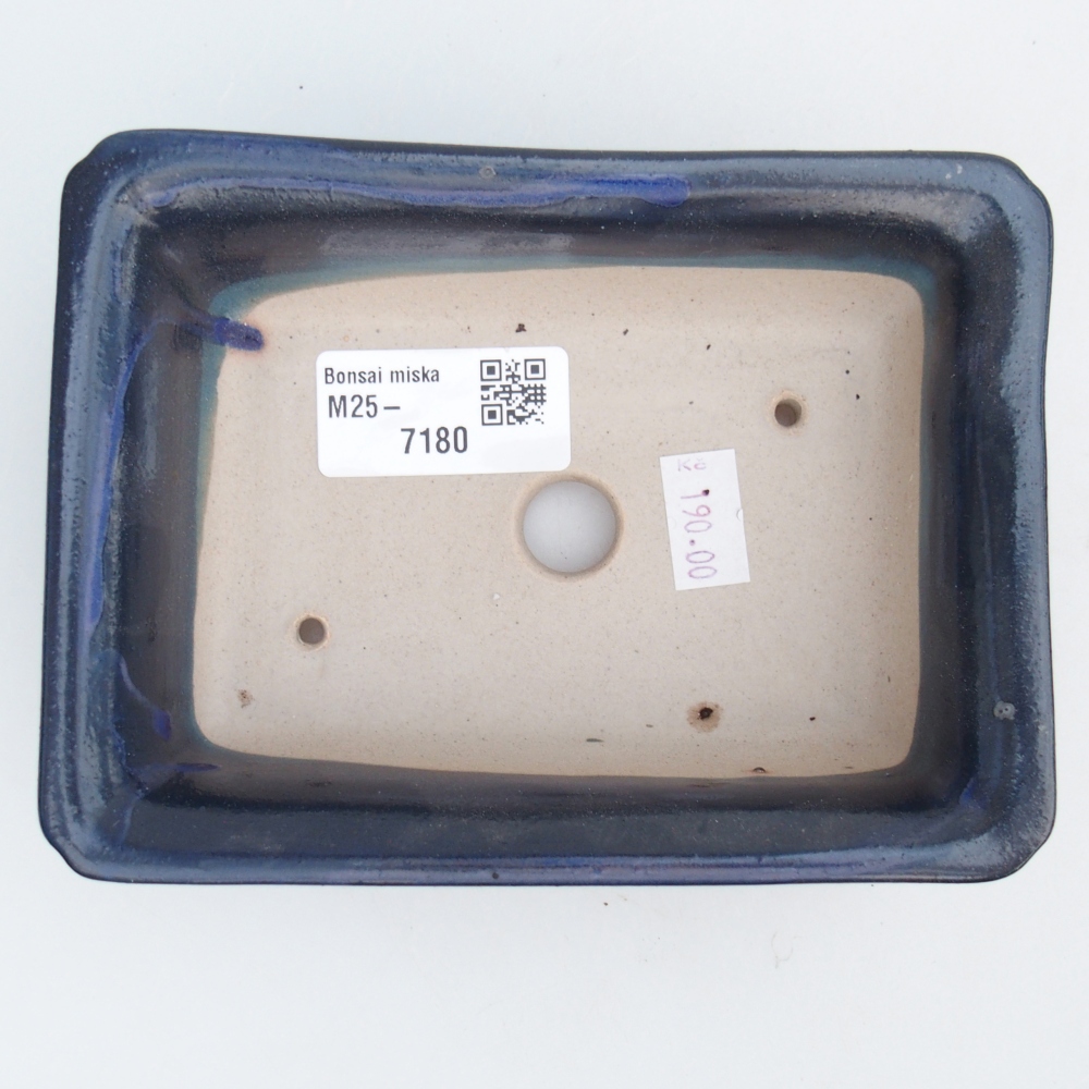 kerámia bonsai tál 14 x 10,5 x 4 cm, kék színben