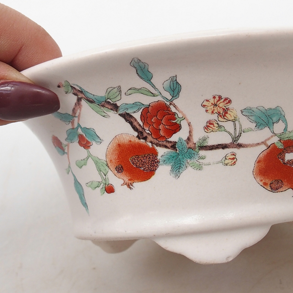 kerámia bonsai tál 13 x 13 x 6 cm, fehér színű