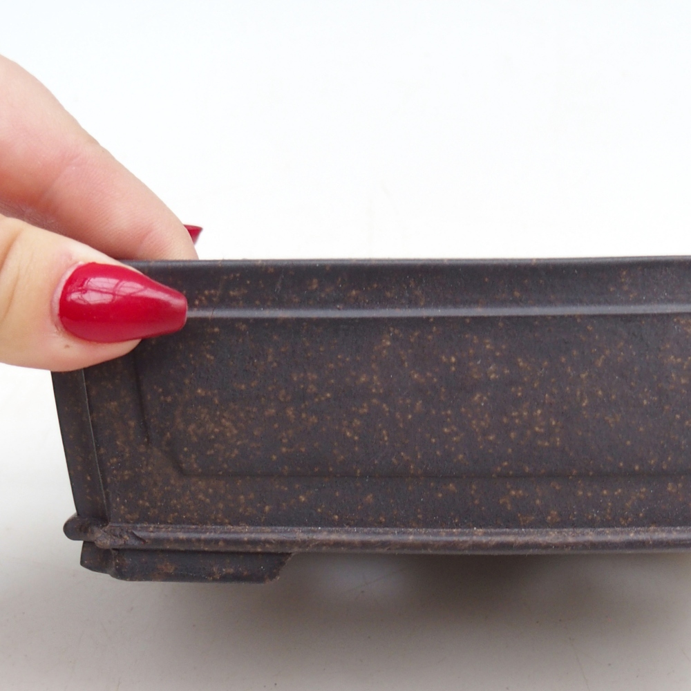 kerámia bonsai tál 15 x 11,5 x 5 cm, színe barnás okkersárga