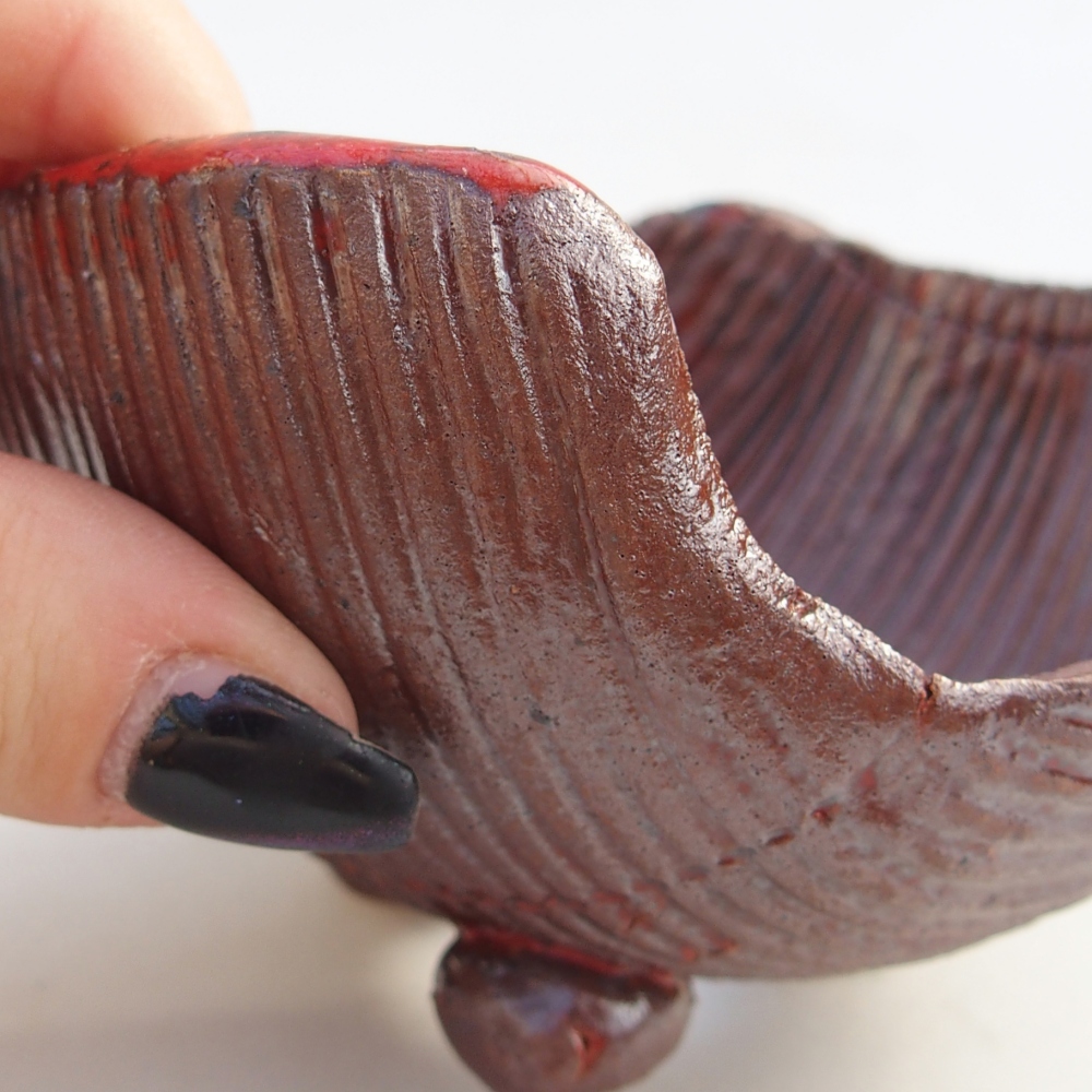 Kerámia kagyló 10 x 10 x 6 cm , barna színű