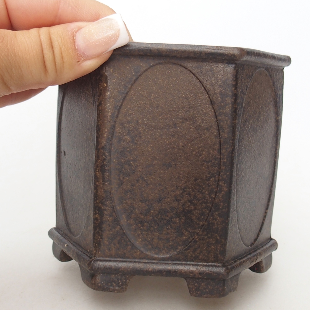 Tál 10 x 9 x 9,5 cm barna okkersárga