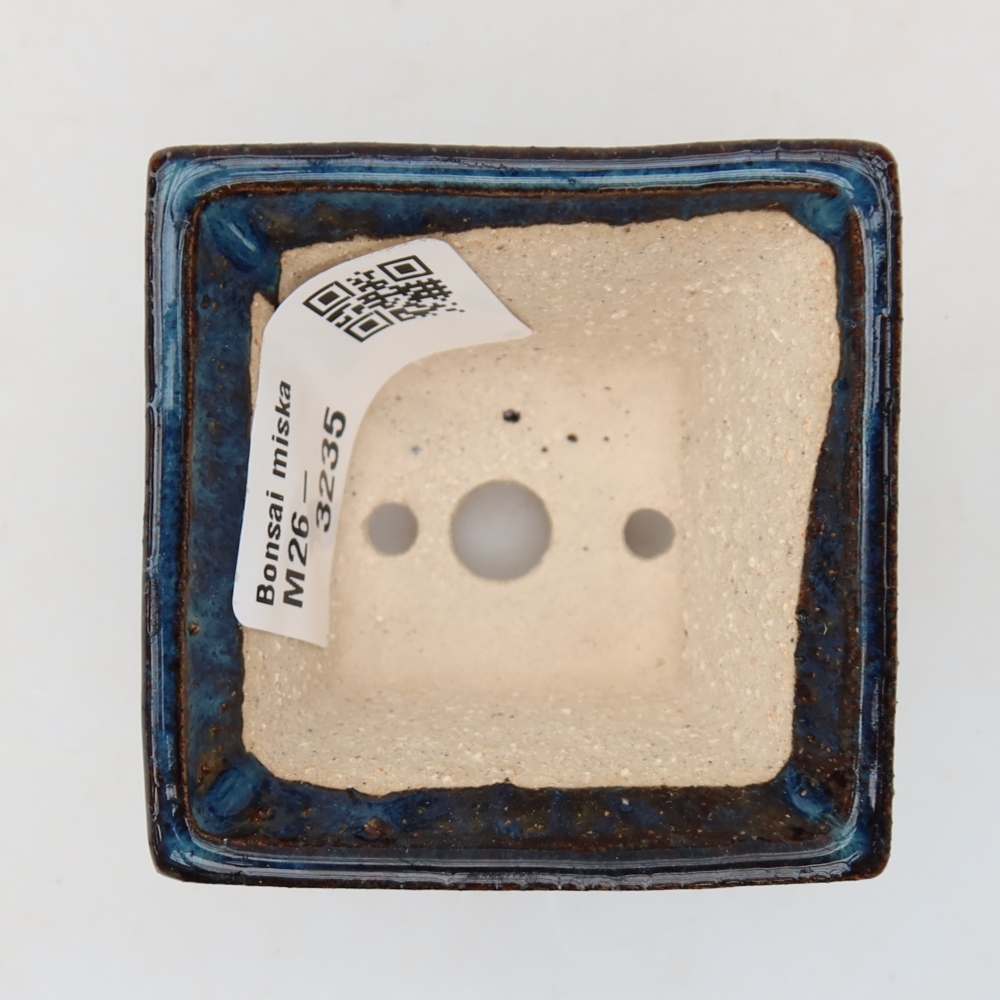 Kerámia bonsai tál, 5,5 x 5,5 x 4 cm, kék színű