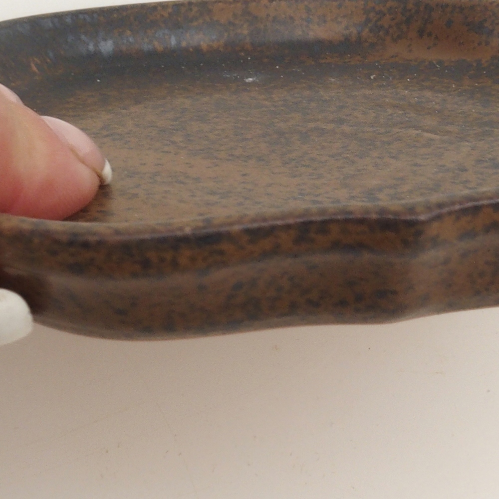 Kerámia tál H06 - 14 x 14 x 1,5 cm - barna