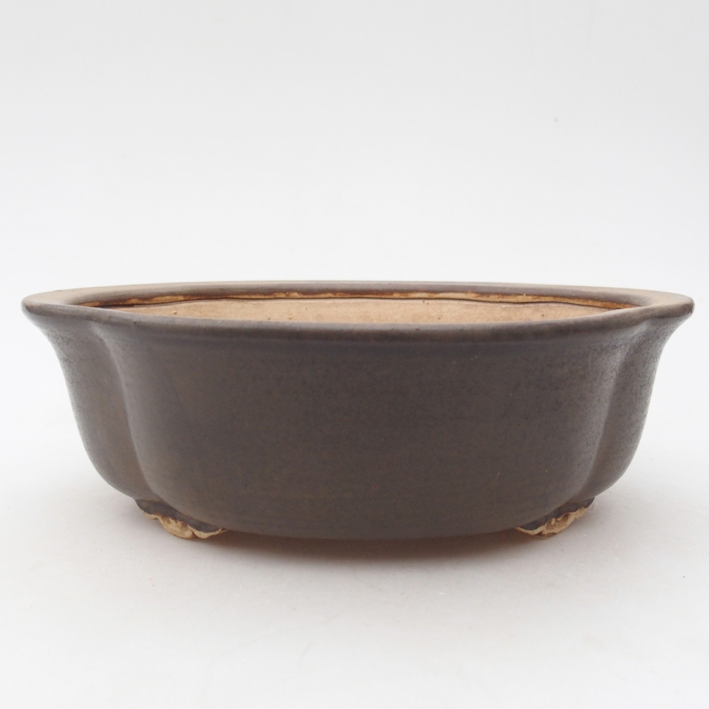 kerámia bonsai tál 18,5 x 17 x 6 cm, barna