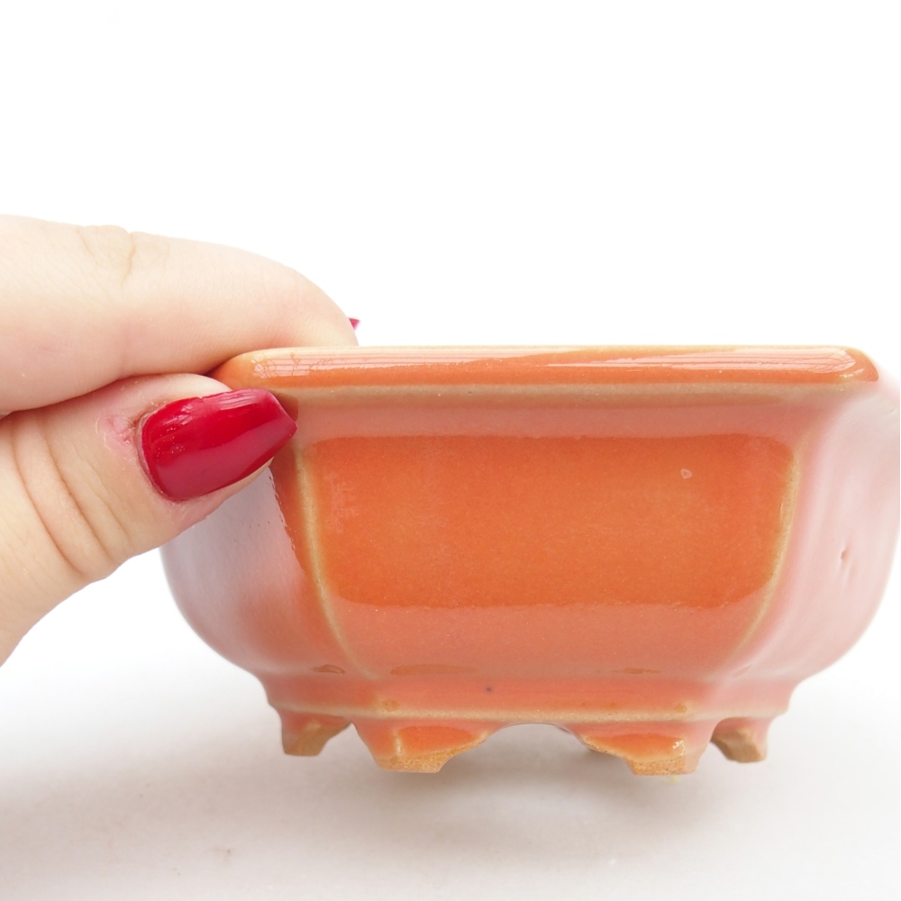 kerámia bonsai tál 12 x 10,5 x 4,5 cm, narancssárga