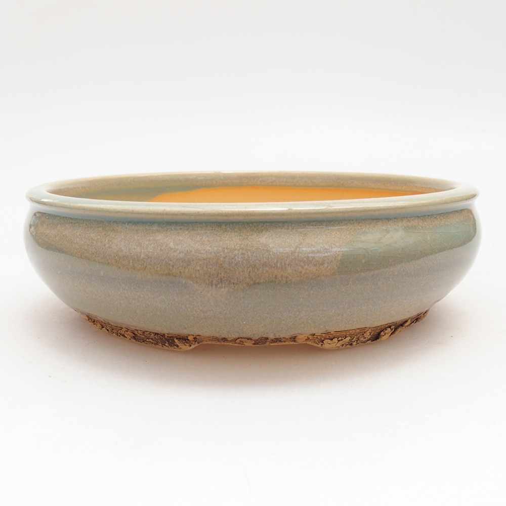 kerámia bonsai tál 18 x 18 x 5,5 cm, zöld