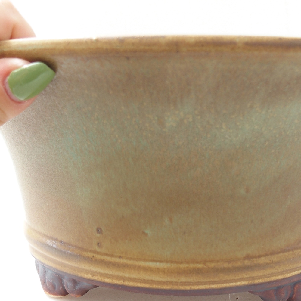 kerámia bonsai tál 24 x 24 x 11,5 cm, zöld