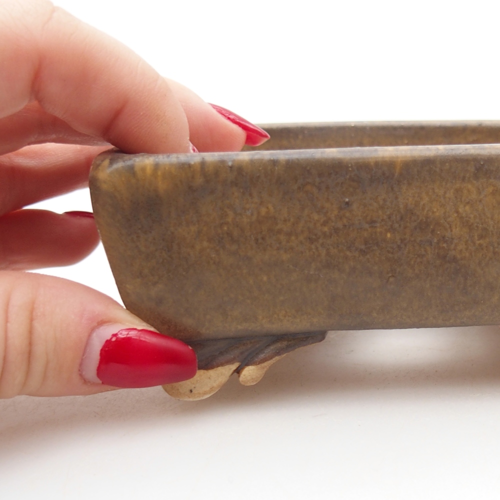 kerámia bonsai tál 10 x 8 x 4 cm, barna