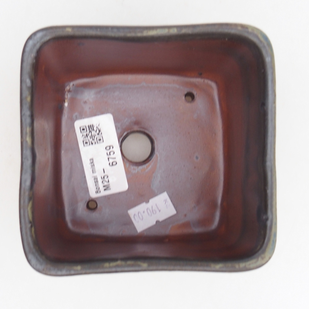 kerámia bonsai tál 10 x 10 x 8,5 cm, barna