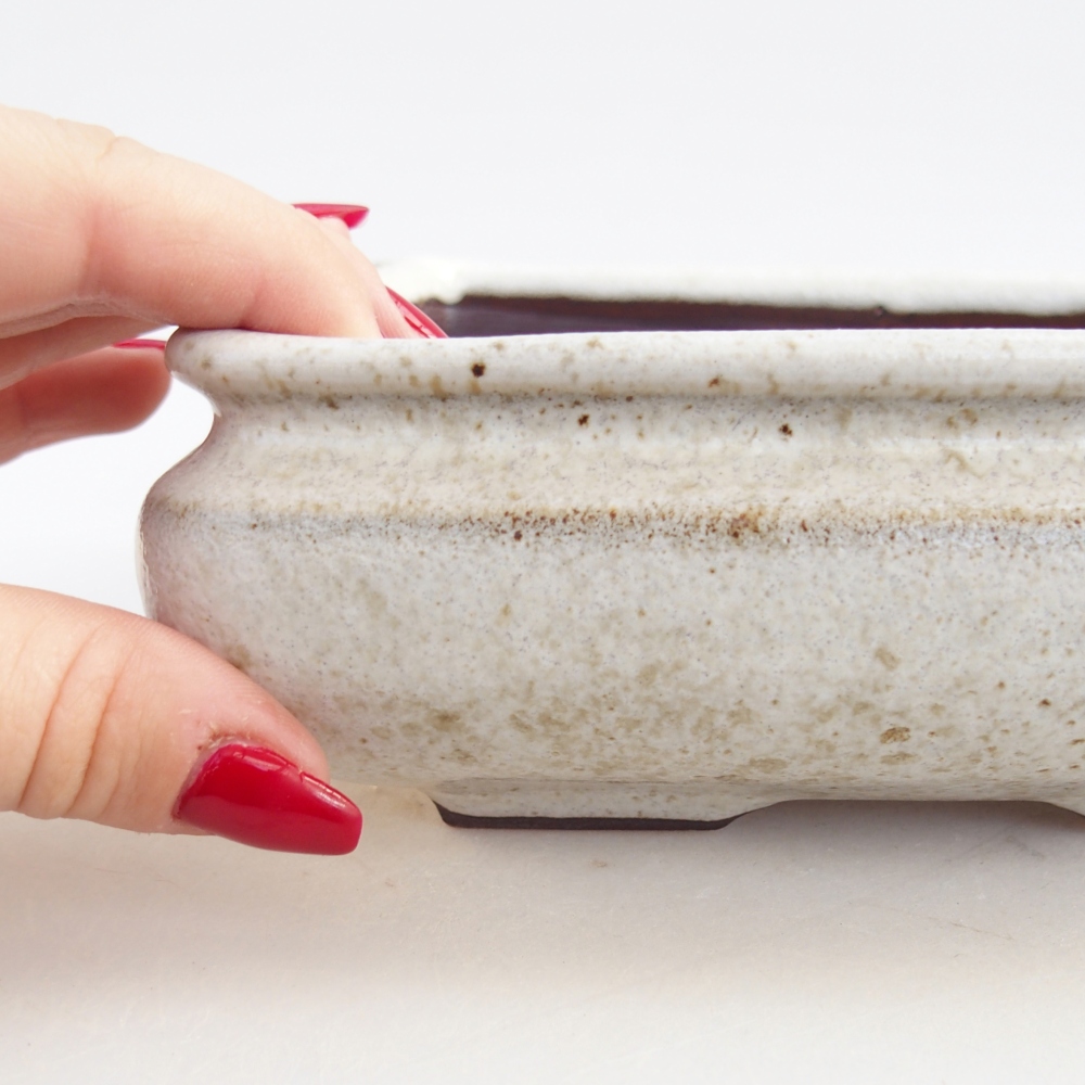 Kerámia bonsai tál 15,5 x 15,5 x 6 cm, fehér