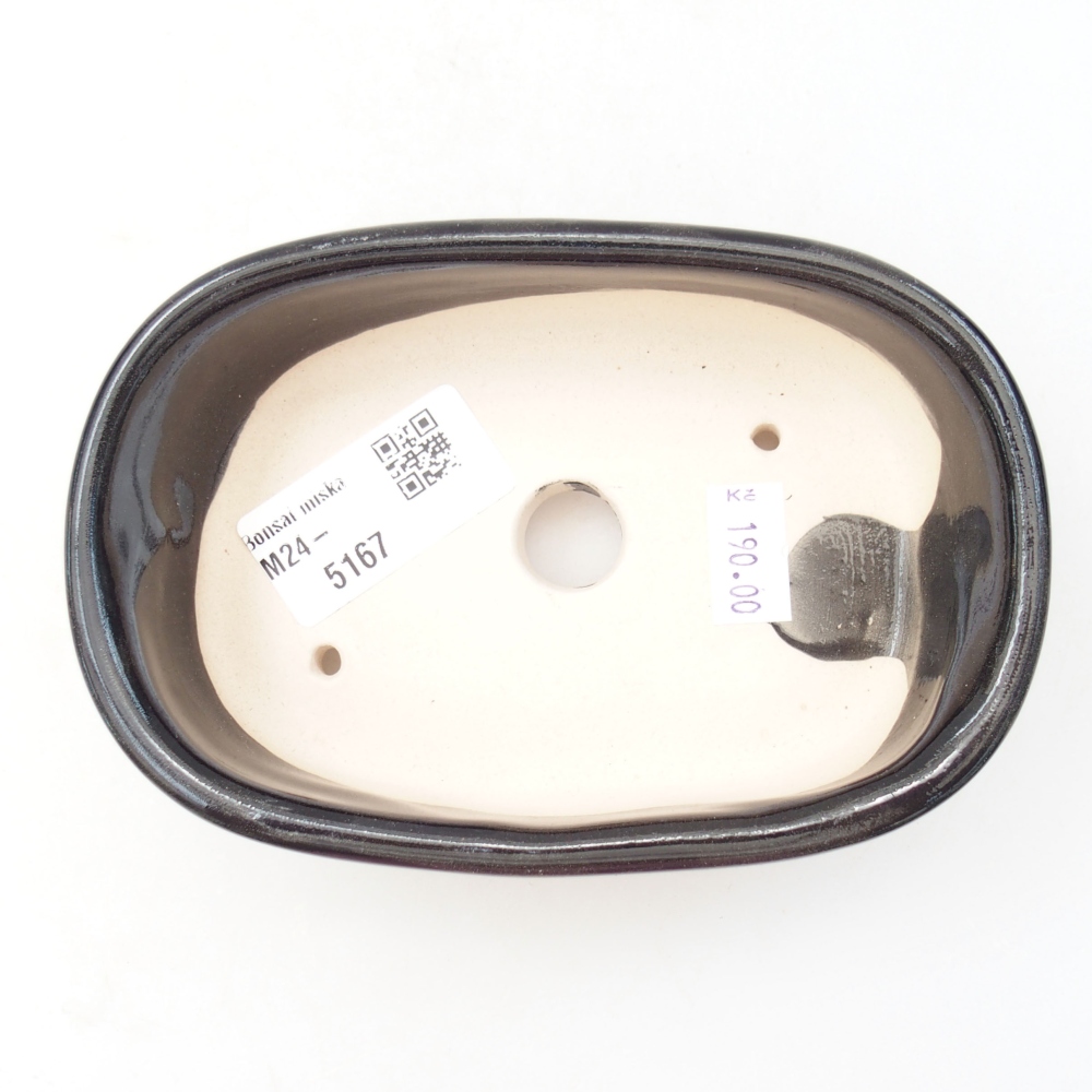 Kerámia bonsai tál 13 x 9 x 4 cm, fekete