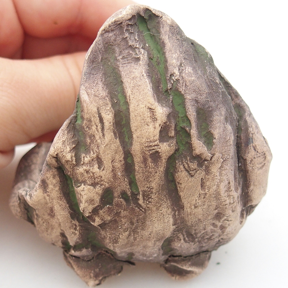 Kerámia kagyló 6,5 x 6,5 x 8 cm , zöld színű