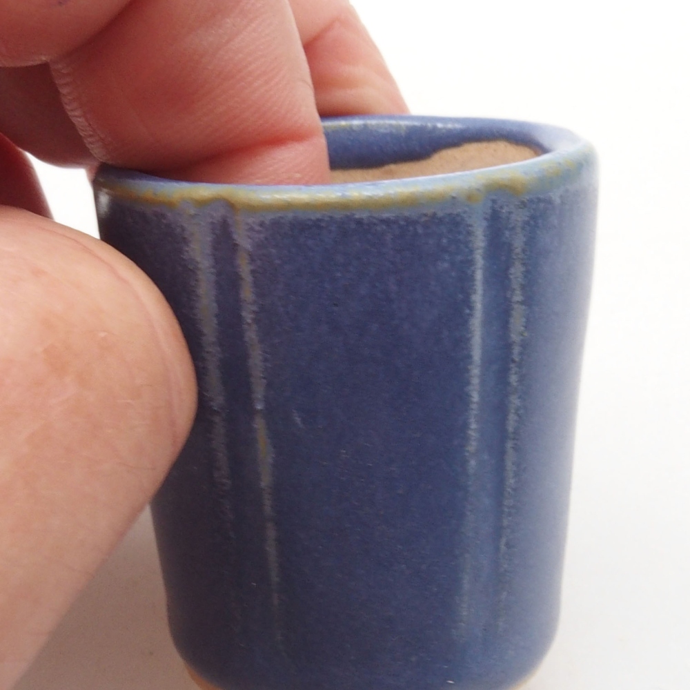 Mini bonsai tál 3,5 x 3,5 x 4 cm, kék színben