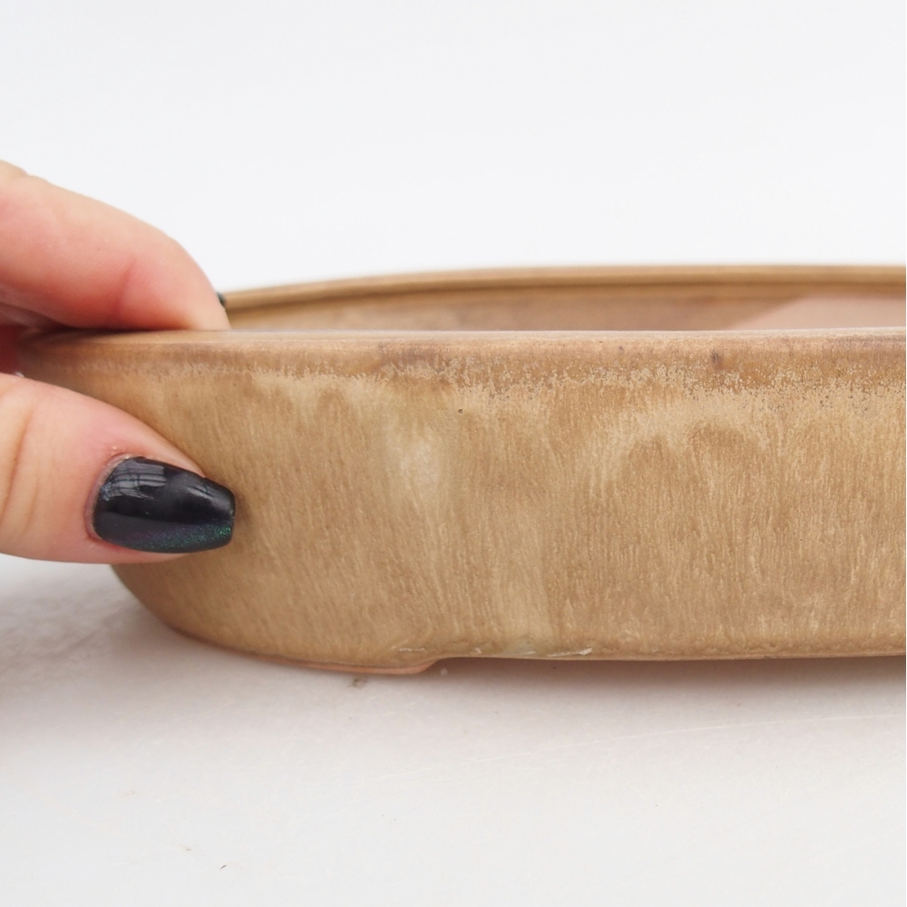 kerámia bonsai tál 22,5 x 17 x 4,5 cm, bézs színben