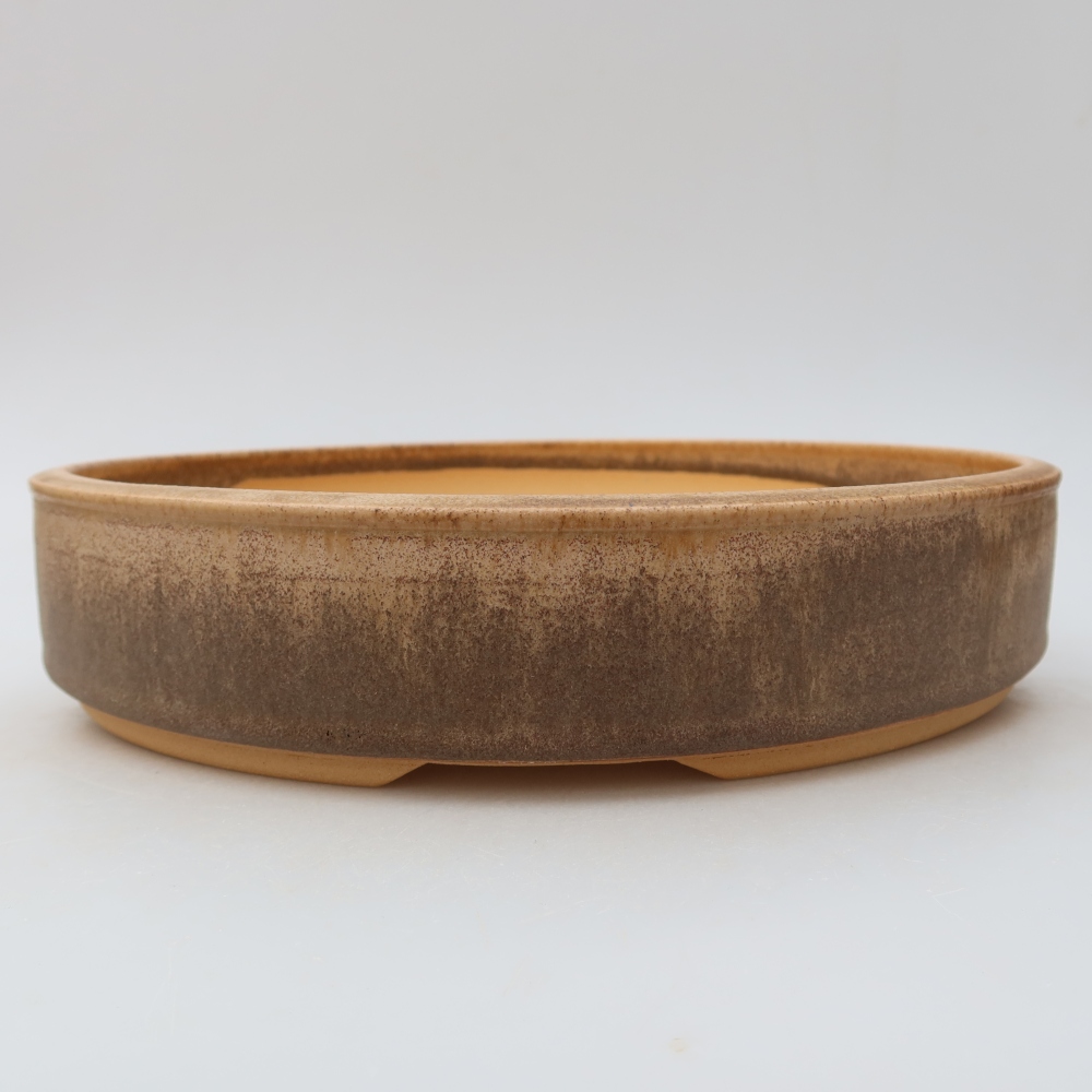 Kerámia bonsai tál 26,5 x 26,5 x 5,5 cm, barna színű