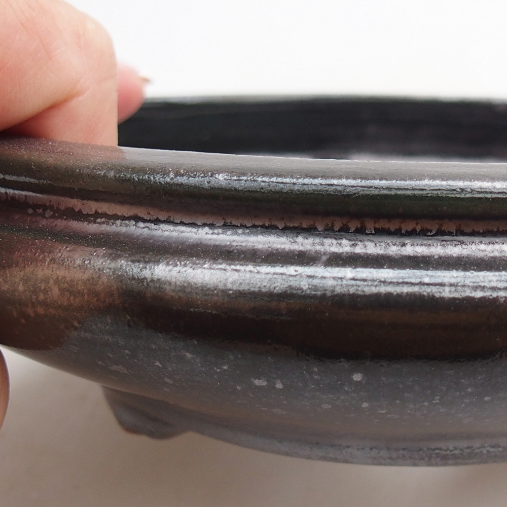 Kerámia bonsai tál 15 x 15 x 4,5 cm, fém színben