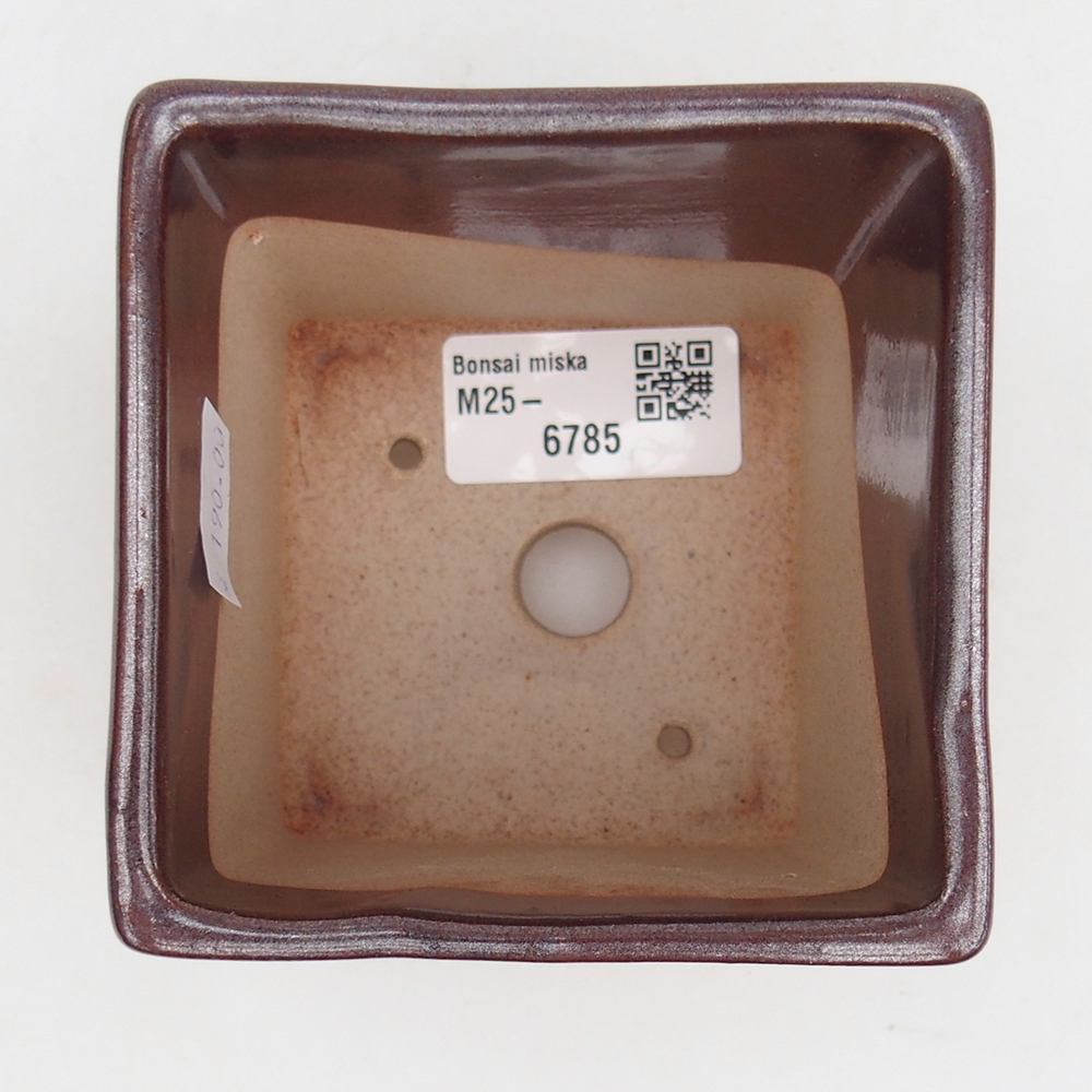 kerámia bonsai tál 9 x 9 x 8,5 cm, bordó színben
