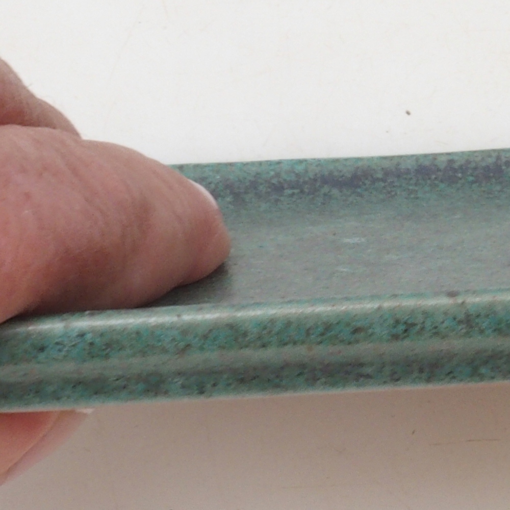 Bonsai csészealj téglalap D5-M - 12,5 x 10,5 x 1 cm - zöld