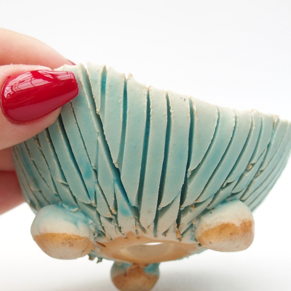 Kerámia kagyló 7,5 x 8 x 4 cm , kék színű