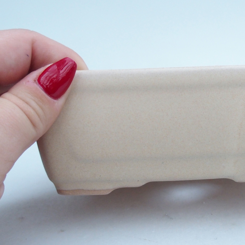 kerámia bonsai tál 13 x 10 x 5 cm, bézs színben