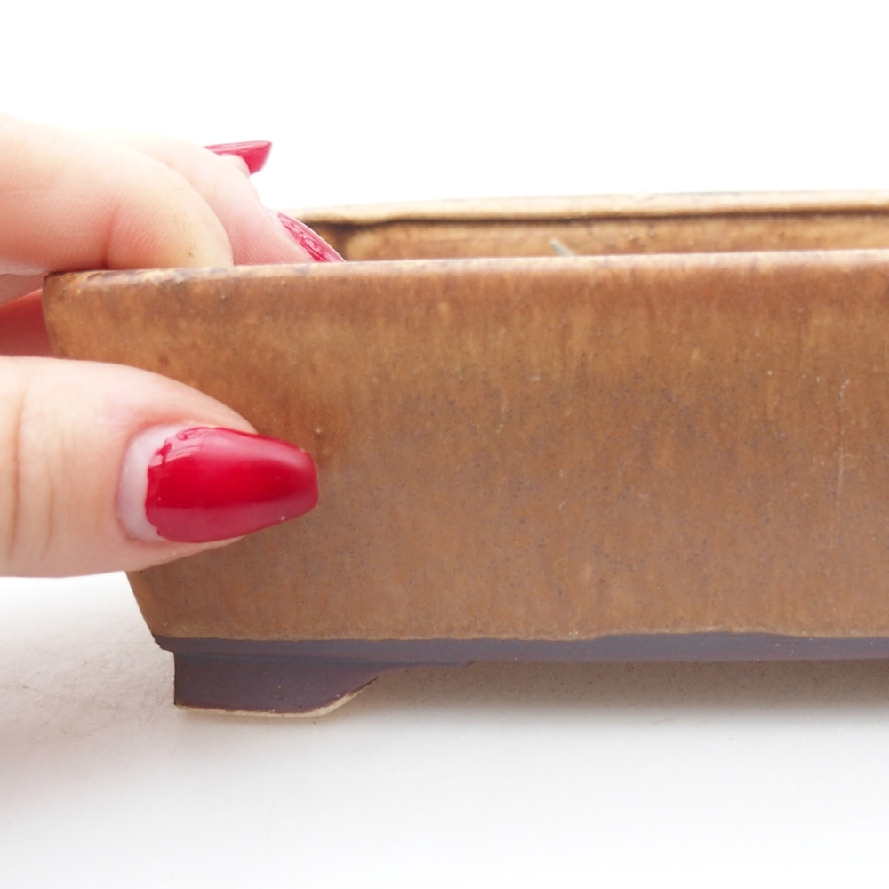 kerámia bonsai tál 15 x 12 x 5 cm, barna