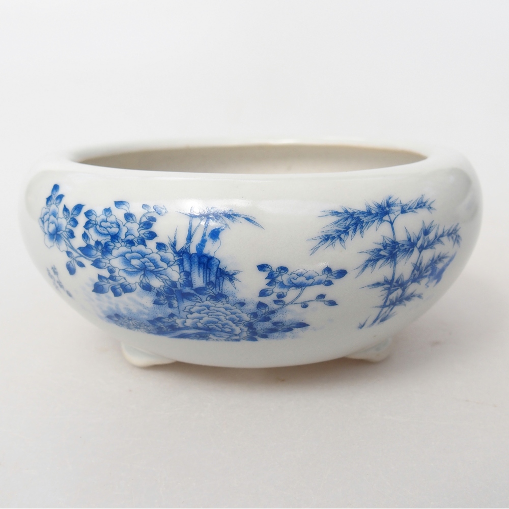 kerámia bonsai tál 10 x 10 x 5 cm, fehér színben