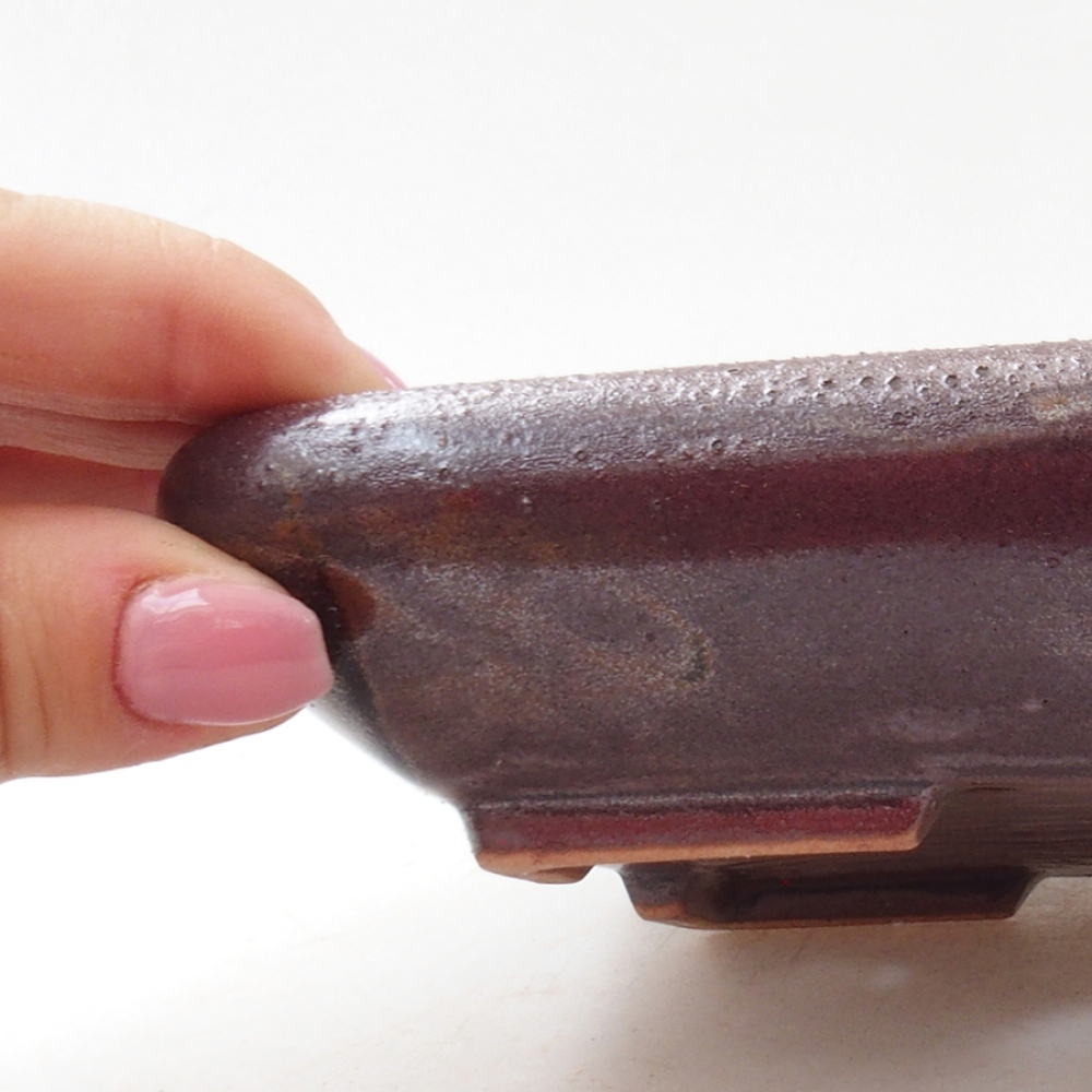 Kerámia bonsai tál 17 x 13,5 x 3,5 cm, fém színben