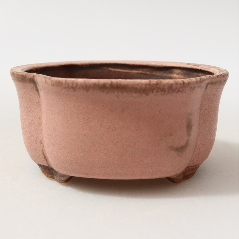 kerámia bonsai tál 8 x 7,5 x 3,5 cm, rózsaszínű