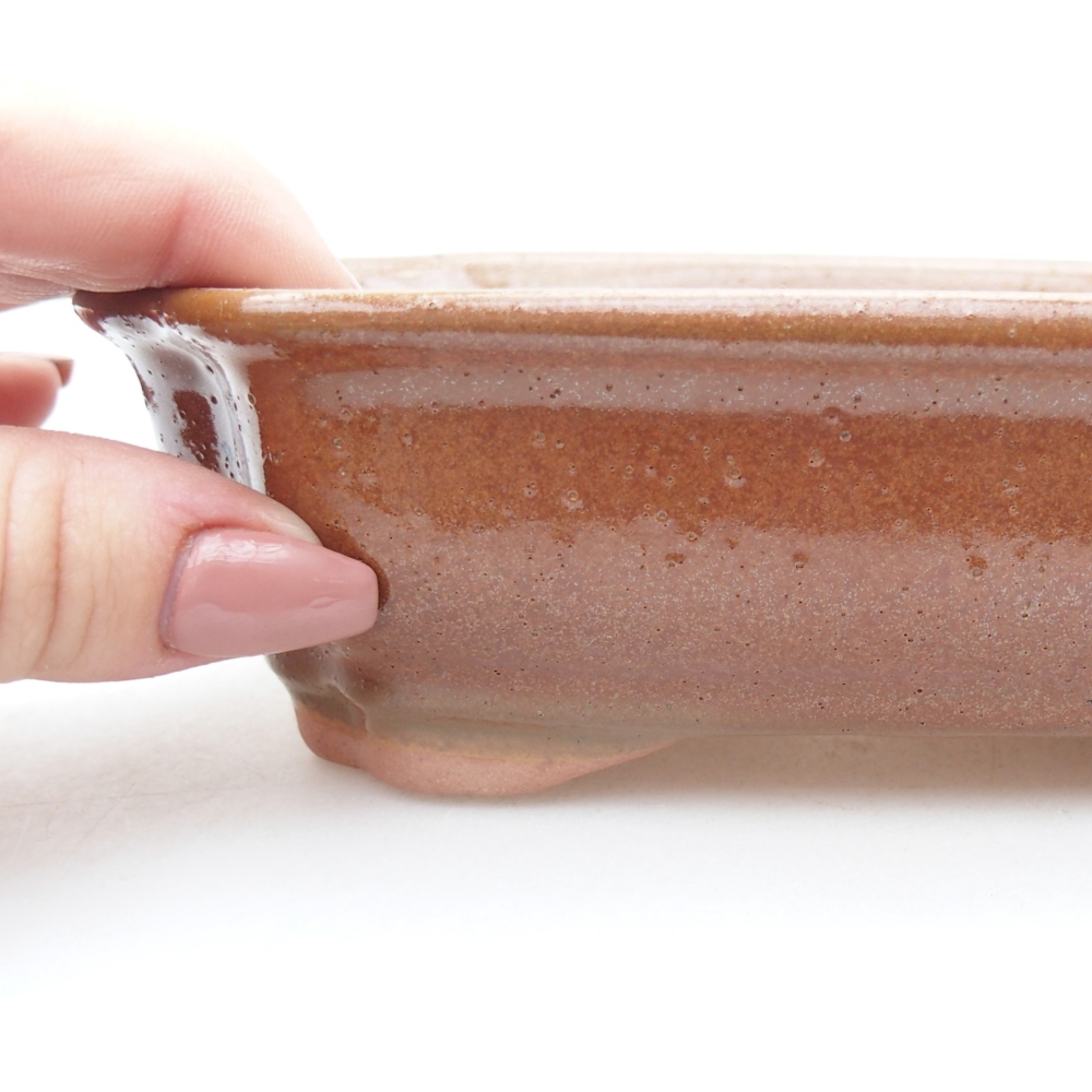 kerámia bonsai tál 15,5 x 12 x 4,5 cm, barna