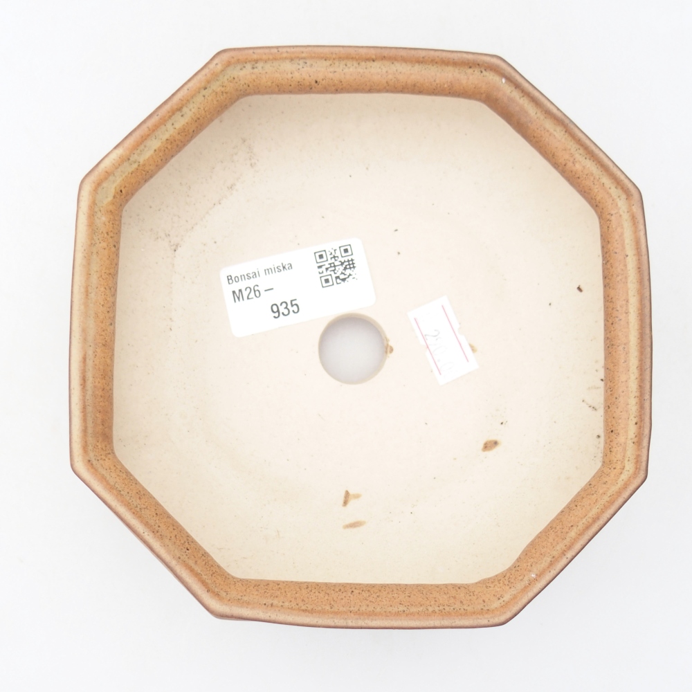 kerámia bonsai tál 13,5 x 13,5 x 4,5 cm, barna