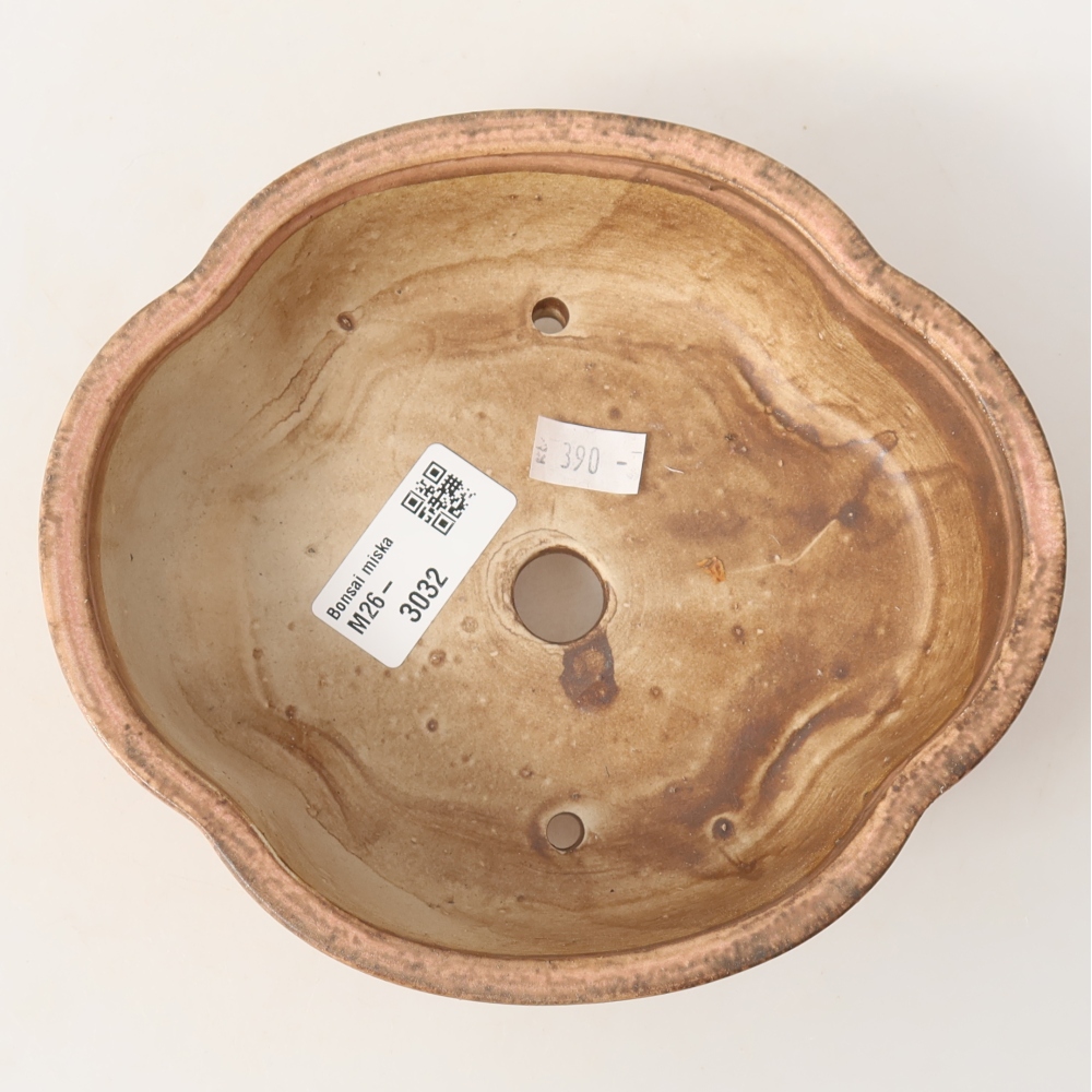 Kerámia bonsai tál 17 x 15,5 x 5,5 cm, rózsaszínű