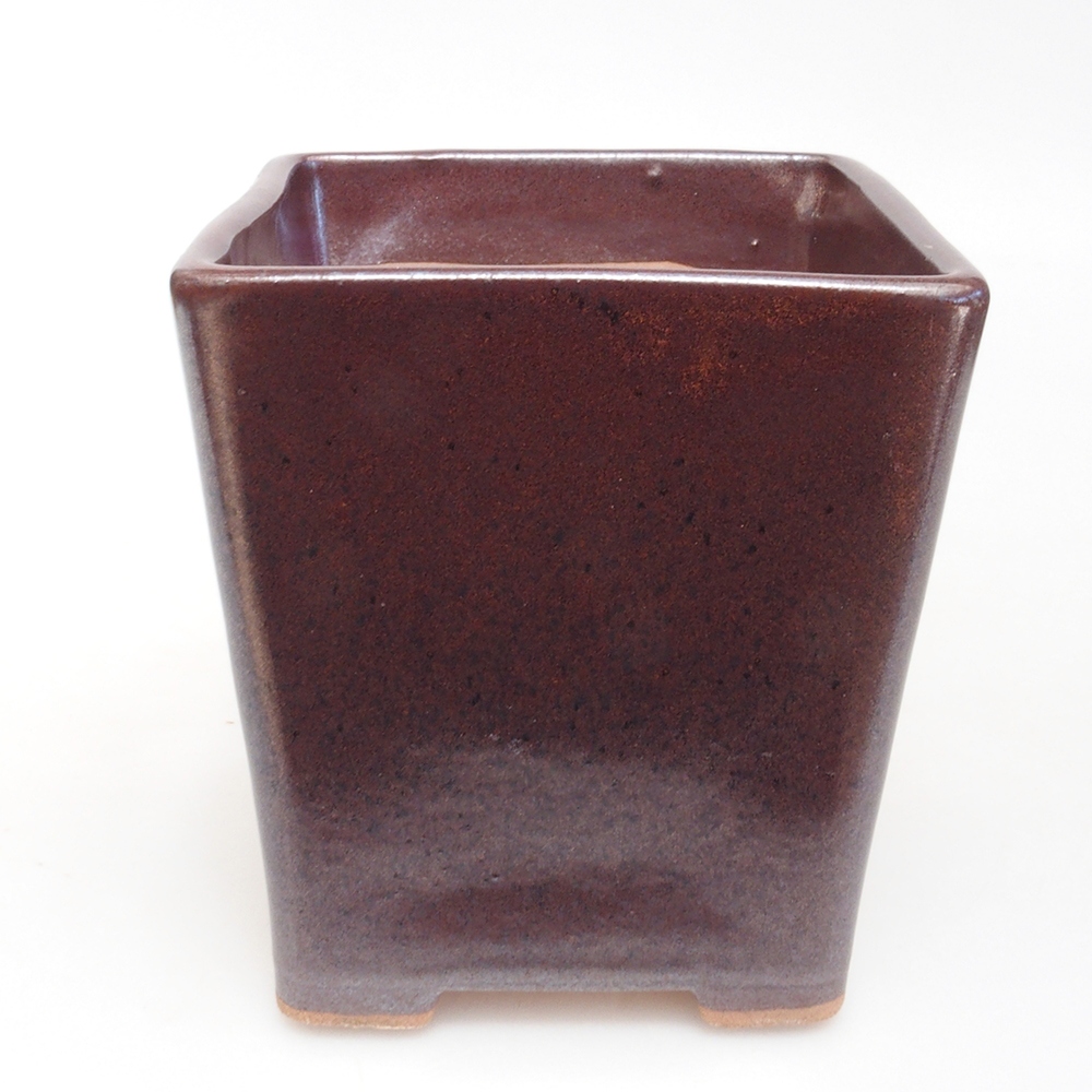 kerámia bonsai tál 10,5 x 10,5 x 11,5 cm, barna
