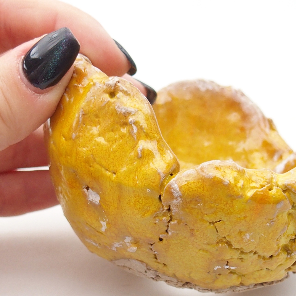 Kerámia kagyló 9 x 9 x 6 cm , sárga