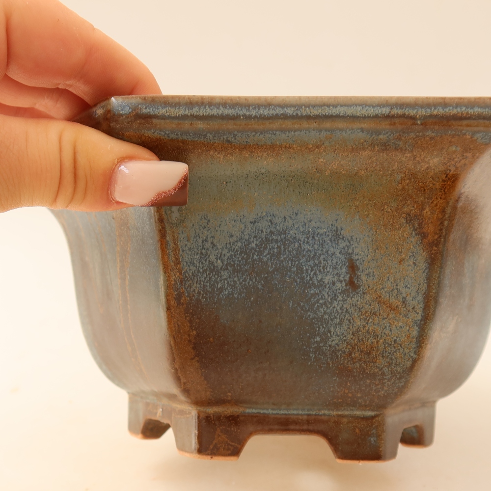 kerámia bonsai tál 18,5 x 16,5 x 9 cm, barna