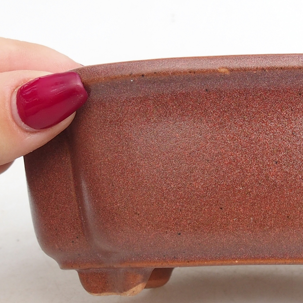 Kerámia bonsai tál 13 x 10,5 x 5,5 cm, bordó, bordó színű