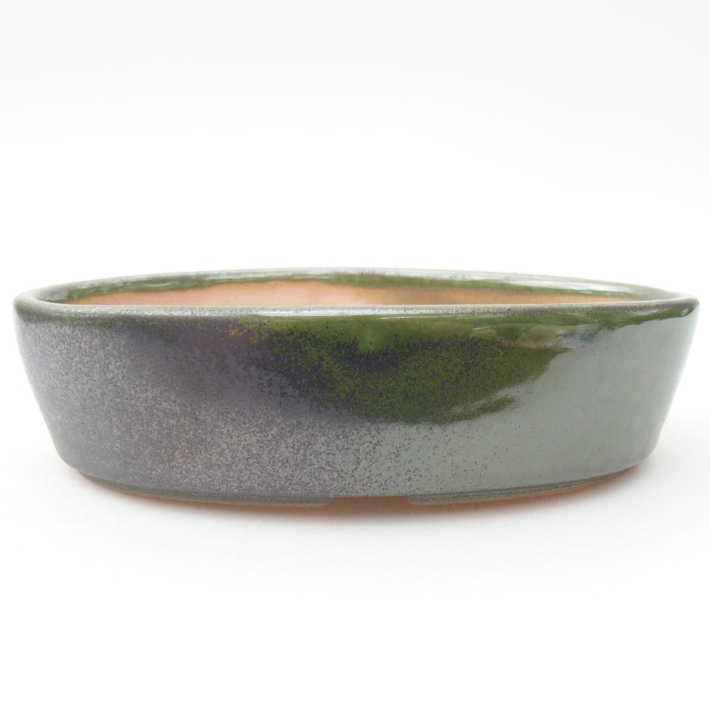 Kerámia bonsai tál 16,5 x 11,5 x 4,5 cm, zöld