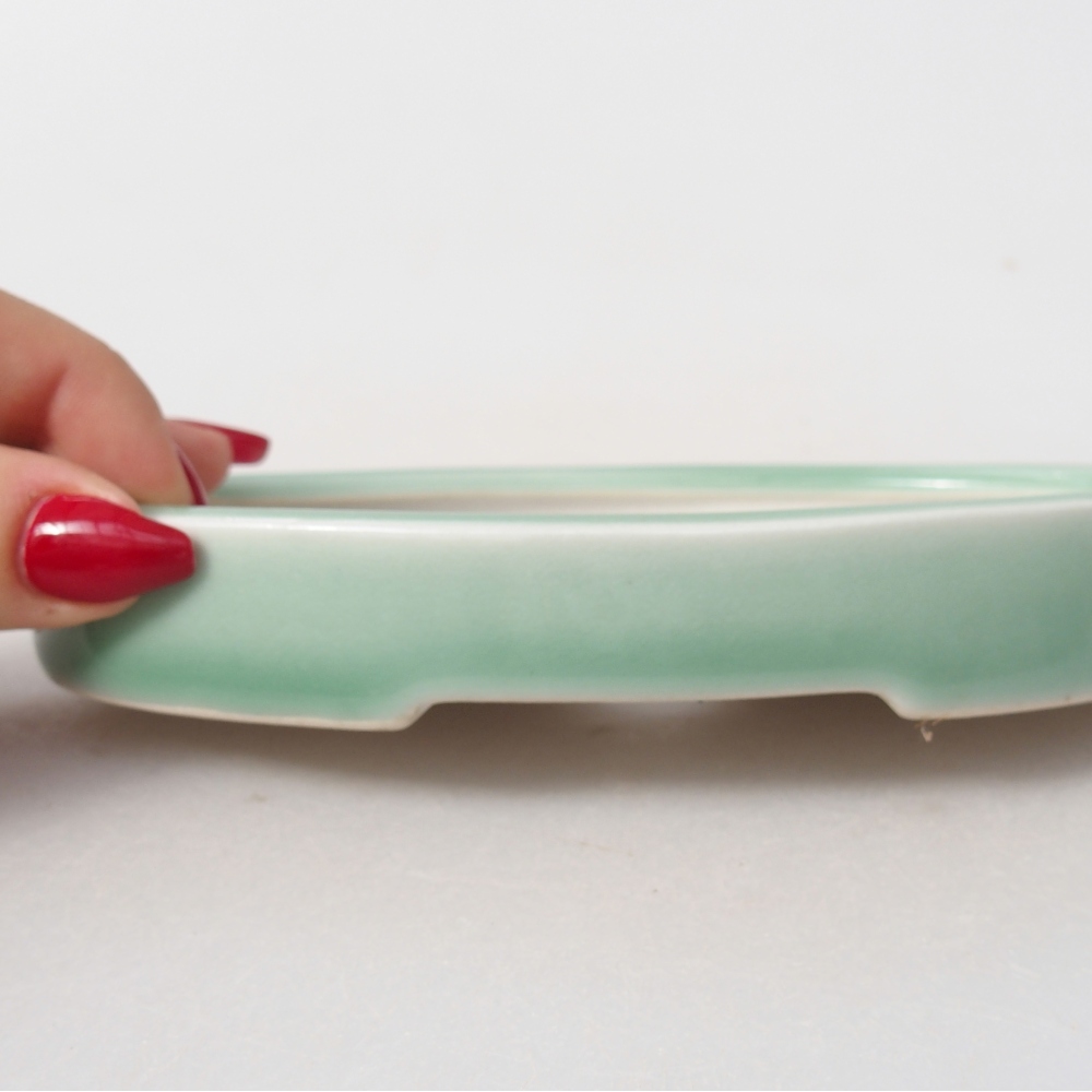 kerámia bonsai tál 15,5 x 10 x 2 cm, zöld