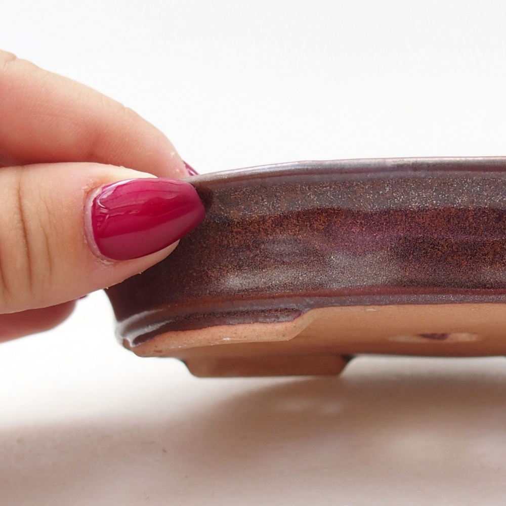 kerámia bonsai tál 12,5 x 10,5 x 2 cm, barna