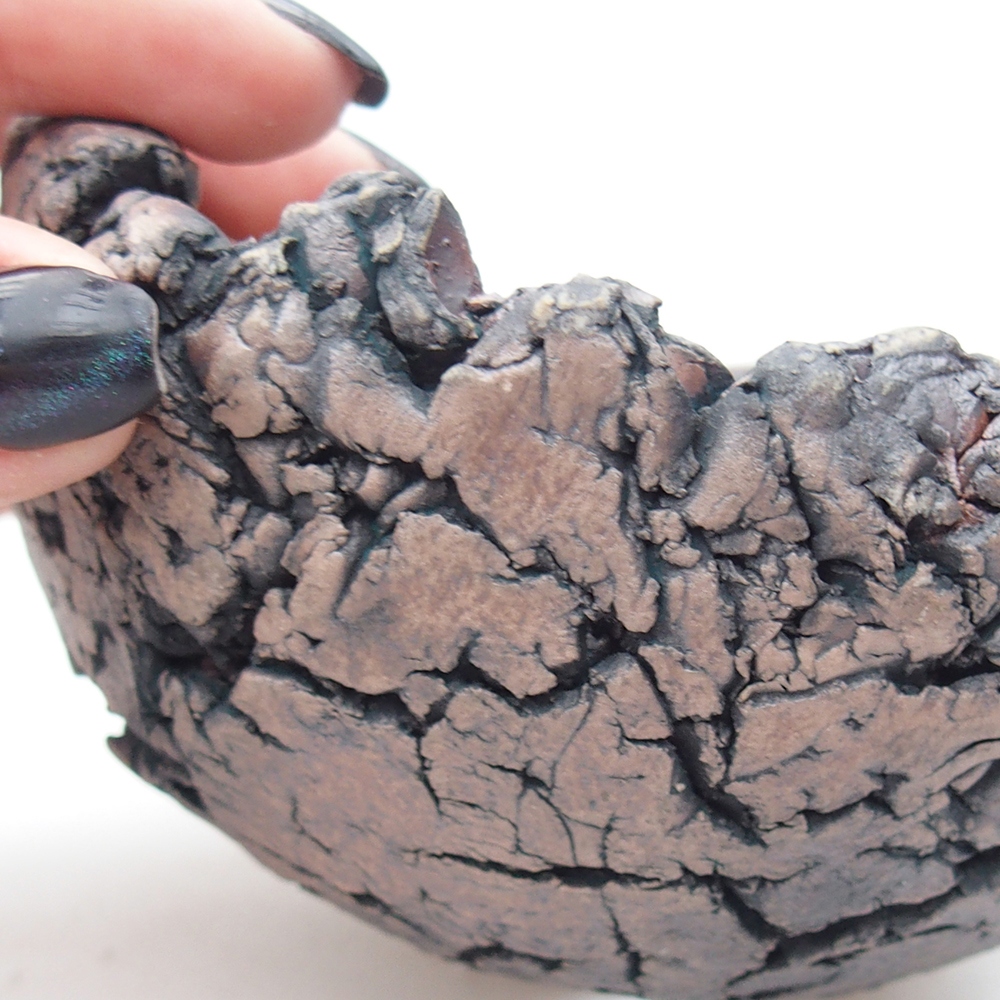 Kerámia kagyló 11 x 10,5 x 7 cm , zöld színű