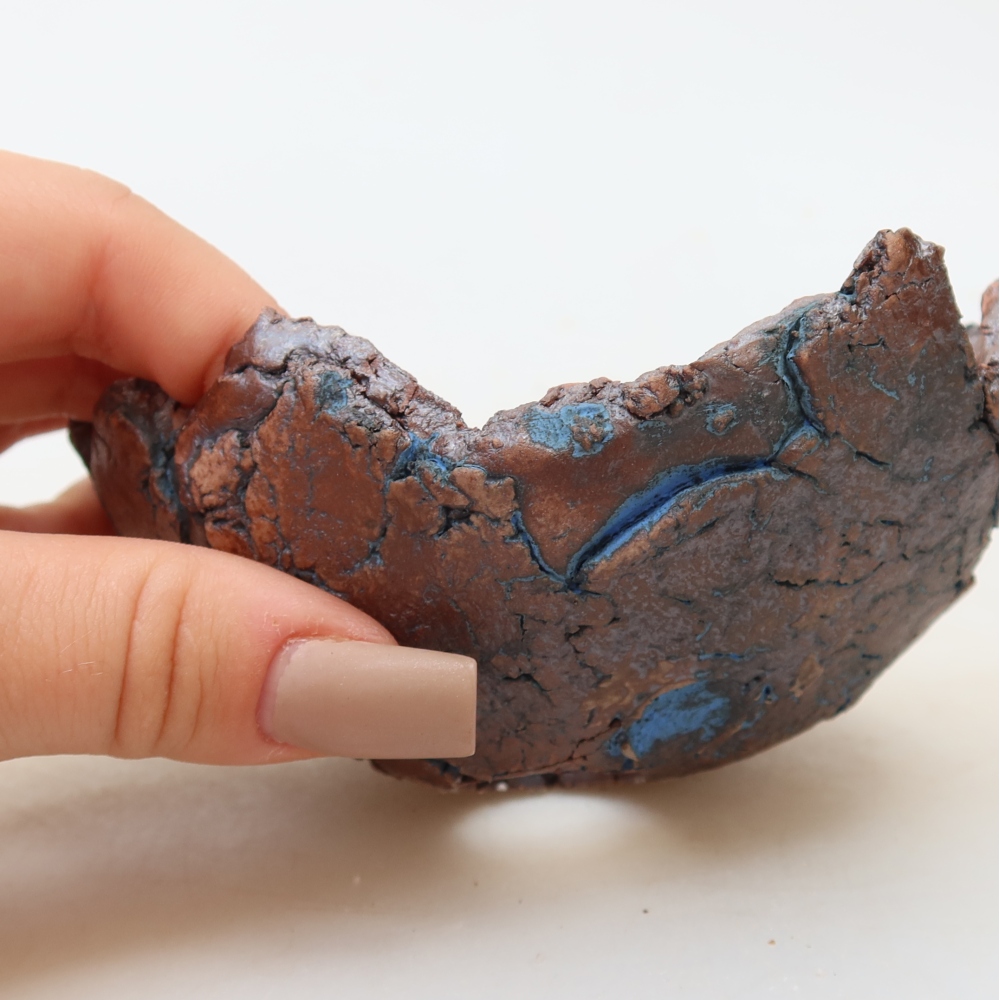Kerámia héj, 11,5 x 10 x 5,5 cm, kék színű