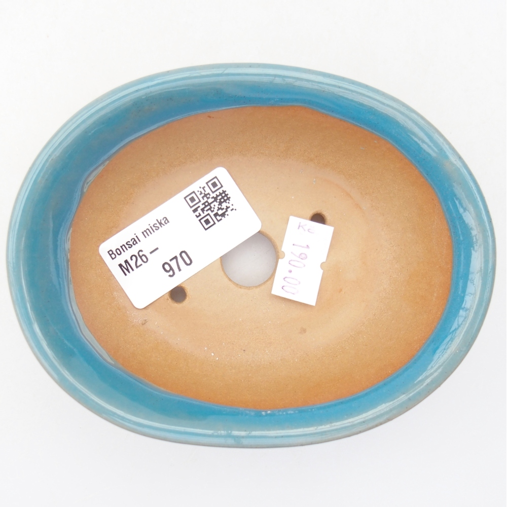 kerámia bonsai tál 11 x 8,5 x 4 cm, kék színben