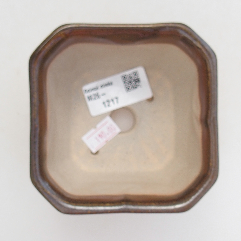 kerámia bonsai tál 10 x 10 x 6 cm, barna