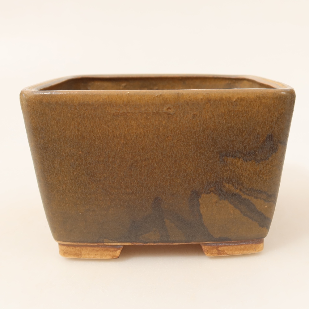 kerámia bonsai tál 13 x 13 x 8 cm, barna
