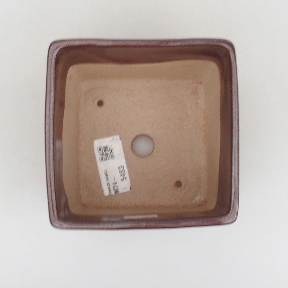 kerámia bonsai tál 11 x 11 x 8,5 cm, barna