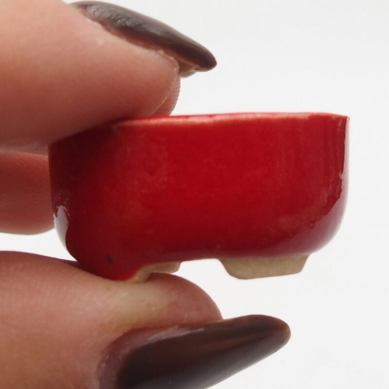 Mini bonsai tál 2,5 x 2 x 1 cm, piros színben