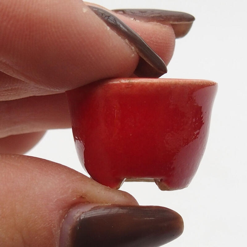 Mini bonsai tál 2 x 2 x 1,5 cm, piros színben