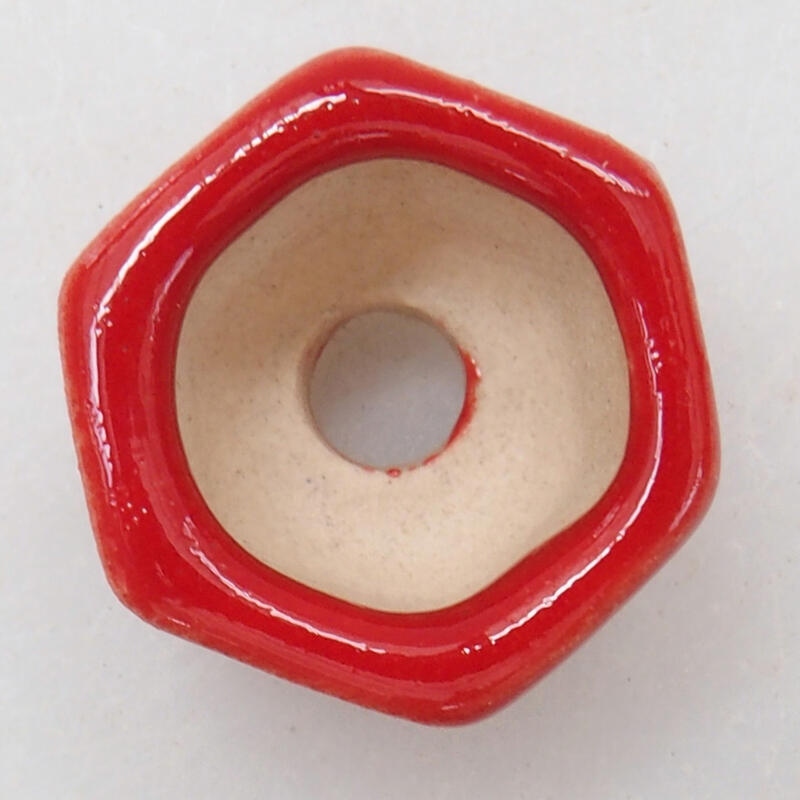 Mini bonsai tál 2 x 2 x 1,5 cm, piros színben