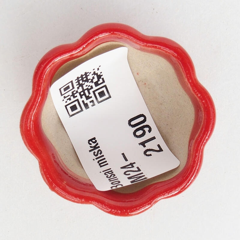 Mini bonsai tál 3,5 x 3,5 x 2 cm, piros színben