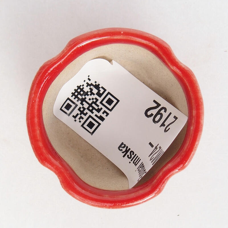 Mini bonsai tál 3,5 x 3,5 x 2 cm, piros színben